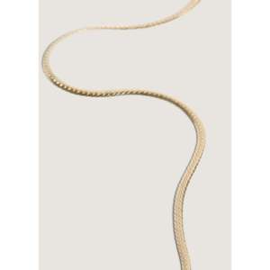 Kennedy <b>Herringbone</b> Link Chain <b>Necklace</b> 14k Solid <b>Gold</b> Lobster Clasp 16,18 Unisex Trendy Gift Zinc Alloy Snake Rope Chain - Product Image 1