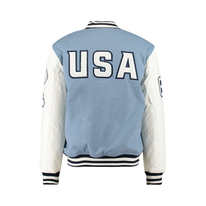 Blouson aviateur universitaire en tissu de laine style rue pour hommes, veste d'hiver de haute qualité avec logo design, col à capuche, nouveauté - Product Image 6