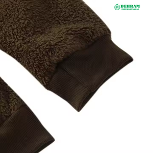 Sudadera con Capucha Sherpa 100% Algodón, Hombros Caídos, Invierno, Alta Calidad, Transpirable, Secado Rápido, Unisex, Envío Inmediato - Product Image 3