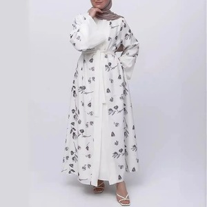 Thobe / Thawb Boutique Vêtements Femmes Musulman Abayas Robe Mode Musulman Caftan Floral Longue Robe Abaya Fournisseurs Pas Cher Prix - Product Image 3