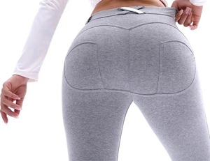 Femmes de haute qualité taille moyenne motif solide Fitness sport jambières d'exercices femmes jambières d'entraînement taille moyenne femmes leggings - Product Image 6