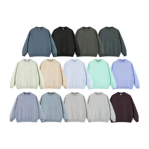 เสื้อสเวตเตอร์คอกลมของผู้ชายเสื้อสเวตเตอร์แบบสวมหัวผ้าคอตตอน100% ปักลาย3D โอเวอร์ไซส์สไตล์ฤดูใบไม้ร่วง - Product Image 1