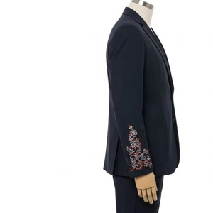 Blazers d'affaires respirants avec détails brodés, tissu de qualité supérieure, doublure douce, élégant, formel, vêtements de bureau - Product Image 2