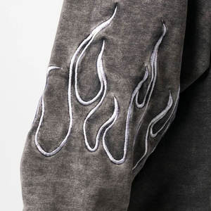 Sweats à capuche délavés à l'acide pour hommes de qualité supérieure conception d'impression à la mode avec fermeture éclair tissu polaire d'hiver grande taille vêtements de mode - Product Image 5