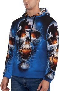 Sudadera con Capucha de Algodón Bordada con Apliques Desgastados Personalizados de Alta Calidad, Sudadera Corta Holgada con Cierre y Lavado Ácido para Hombre - Product Image 3