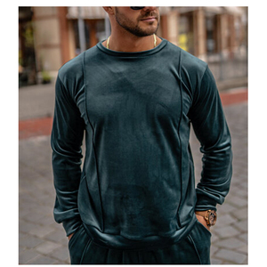 Gran oferta de chándal de lana gruesa de invierno para hombre, ropa deportiva de poliéster transpirable, conjunto de chándal de estilo sólido - Product Image 2