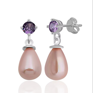New Arrival Wholesale High Quality Azuris 925 Sterling <b>Silver</b> Freshwater Drop <b>Pearl</b> Stud <b>Earrings</b> Luxury Trendy Style Women Gift - Product Image 2