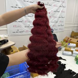 Extensiones de cabello humano vietnamita alineadas con cutículas, tejido de pelo de color de onda profunda dibujado Doble - Product Image 4