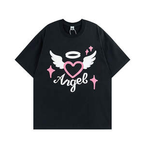 100% algodón para hombres para Puff Print camisetas estilo personalizado Casual liso manga corta secado rápido de gran tamaño modelo de talla grande inspirado - Product Image 1