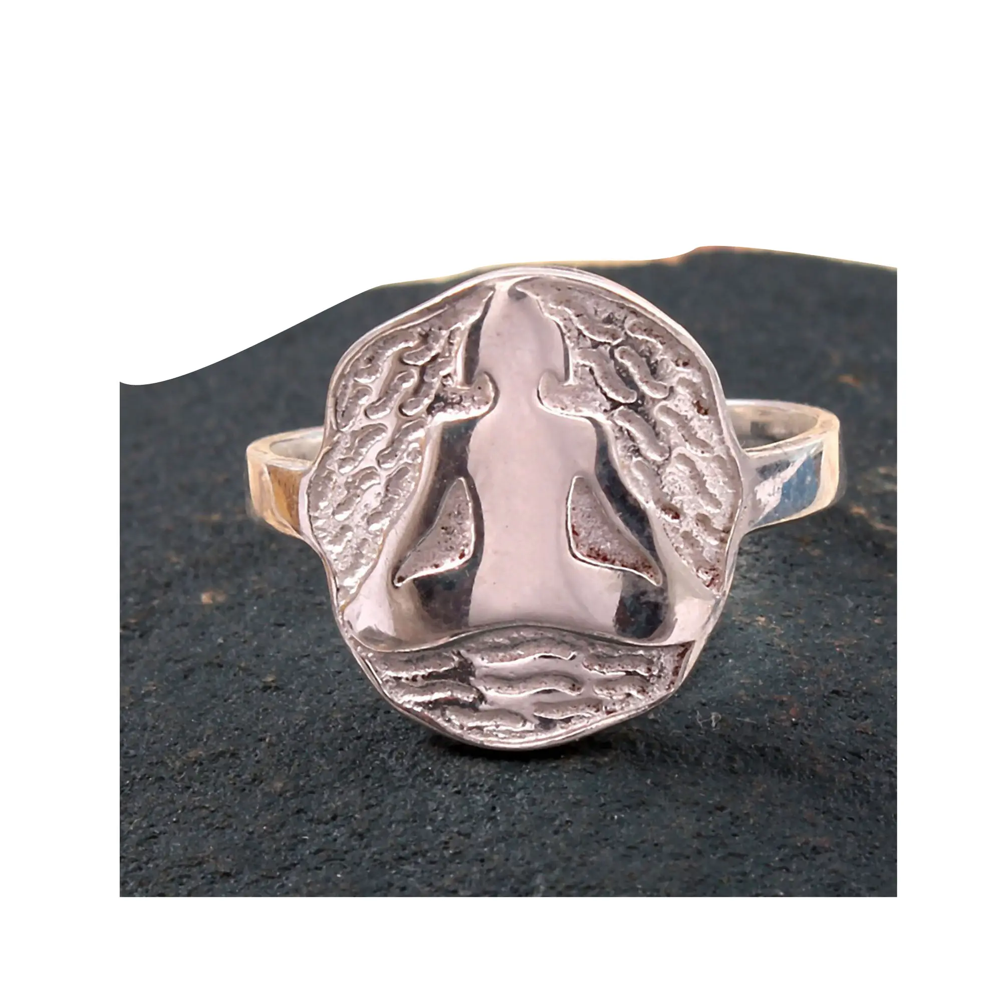 الرب Buddh الجملة 925 فضة الدينية حلقة خمر جميلة الفضة نحت داينتي خاتم المرأة مجوهرات الزفاف هدية