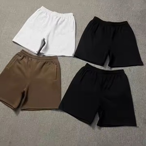 Wholesale 100% Cotton <b>Men's</b> Casual Sweat <b>Shorts</b> <b>Long</b> Drawstring Custom Logo Solid Pattern Eco-Friendly Mid Waist Plain Dyed - Product Image 1