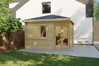 Cabanes en bois préfabriquées Maison en bois préfabriquée Maison d'été préfabriquée en coin - Abri de jardin en bois durable pour la détente et le rangement