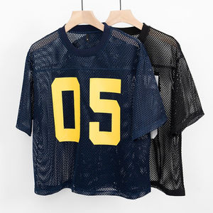 Camiseta Deportiva Retro de Buena Calidad, Estilo Urbano, Estampada, de Secado Rápido, Holgada, de Manga Corta, Estilo Cuadrado, Recortada, de Malla, Personalizada, Estilo Béisbol - Product Image 6