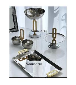 Juego de 2 Bandejas para servir dulces de diferentes tamaños Bandeja para servir postres de acero inoxidable para uso en la Mesa - Product Image 6