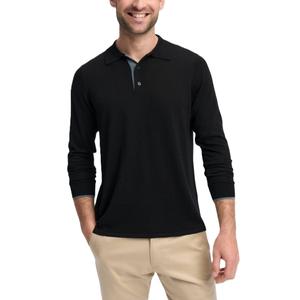 Vente en gros de polos à manches longues personnalisés pour hommes de haute qualité 100% coton automne nouveau design respirant tissu tricoté décontracté solide - Product Image 4