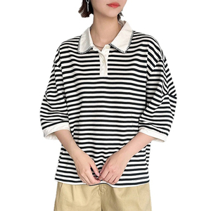 T-shirt polo respirant pour femmes Logo personnalisé Col en tricot personnalisé T-shirt polo à manches courtes pour femmes Prix de gros OEM - Product Image 1