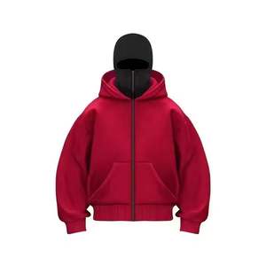 Sudadera con Capucha Personalizada de 380g con Estampado por Transferencia de Calor, Lavado a la Piedra, Desgastada, Estilo Balaclava Ninja para Hombre, 100% Algodón - Product Image 5
