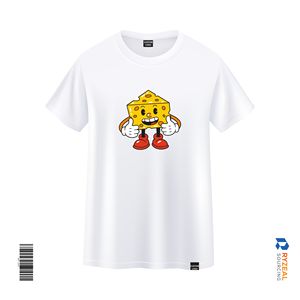 เสื้อยืดคอตตอนออกแบบเองขายส่ง เสื้อยืดผู้ชายทรงปกติสีขาว เสื้อยืดผู้ชายลายการ์ตูนคอกลมแขนสั้น - Product Image 5