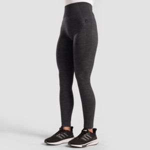 Leggings Power Flex Slim Fit sans couture en tissu tricoté gris - Product Image 1