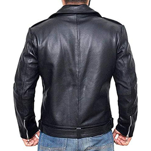 Chaqueta de cuero genuino de edición limitada para hombre, talla estadounidense, cuero de cordero con apliques, bordado de diamantes, la mejor moda de alta calidad - Product Image 3
