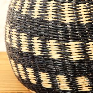 Panier décoratif en herbe de mer noire du Vietnam, vase, OEM ODM, tissé à la main, herbe de mer rustique, décoration bohème pour la maison, artisanat, vente en gros - Product Image 2