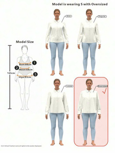 Camisa de manga larga informal para mujer en mezcla de algodón con botón hacia abajo en la parte delantera y ajuste de oficina relajado Servicio OEM ODM - Product Image 4