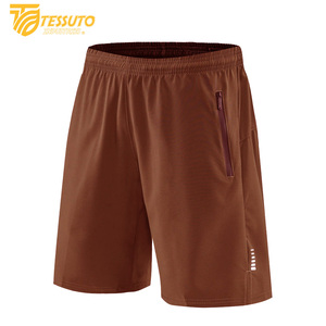 Te New 2025 Summer Trend Men's Gym Sports Shorts Outdoor Running Fitness Breathable Solid Plain Dyed Double <b>Layer</b> - Product Image 2