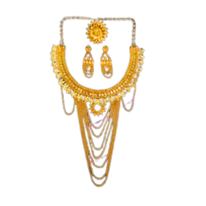 Comprar 22K chapado en oro collar pendientes anillo conjunto con diseño tradicional conjunto de joyería nupcial para la venta por los exportadores - Product Image 1