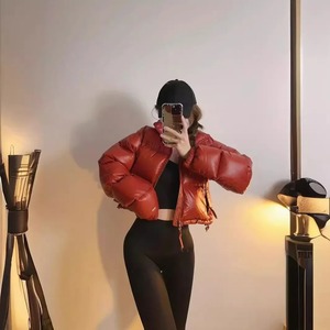 Manteau en duvet Top court épaissi Fashion Puffer Jacket Naked Belly Style pour hommes et femmes - Product Image 5