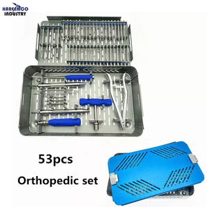 Juego de 53 Piezas de Destornilladores Ortopédicos de Marca Personalizada, Extractor de Tornillos, Instrumento de Extracción de Tornillos Rotos, Manual, de Acero Inoxidable de Alta Calidad - Product Image 1