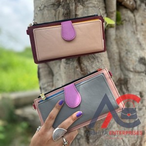 ใหม่จริงทําด้วยมือรีไซเคิลสีรุ้งหนังผู้หญิงคลัทช์สไตล์สีTubby Multiuseกระเป๋ากระเป๋าถือบัตรATMอินเทรนด์กระเป๋าสตางค์ - Product Image 1
