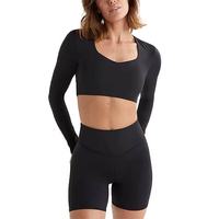 Soutien-gorge de sport pour femme avec logo personnalisé sur le devant, respirant, séchage rapide, maintien élevé, bretelles réglables, col en V, pour yoga, fitness et gym
