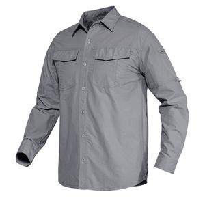 Camisa transpirable con botones de pesca personalizada de manga larga para hombre, camisas de secado rápido para exteriores para hombre - Product Image 5