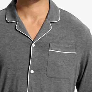 ชุดนอนขายส่งสำหรับผู้ชาย ผ้าโมดอลนุ่ม ชุดนอนแขนยาวขายาว ผ้าไผ่ รับผลิตตามแบบ OEM ODM ไซส์ใหญ่ ระบายอากาศได้ดี - Product Image 4