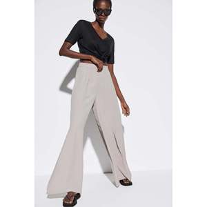 Collection de pantalons tissés respirants taille haute pour femmes - Style décontracté classique, coupe ample, lavage coloré, taille XL pour le bureau, l'été - Product Image 1