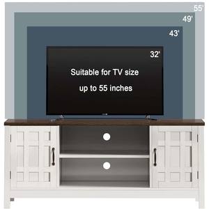 E1ขาตั้ง<span class=keywords><strong>ทีวี</strong></span>สีขาว<span class=keywords><strong>120</strong></span>ซม. MDF พร้อมชั้นวางสื่อแบบปรับได้ด้านบนเป็นไม้โอ๊ค - Product Image 3