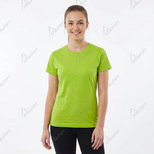 Camiseta de Algodón Personalizada para Mujer, Transpirable, de Media Manga, con Hombros Descubiertos, Estilo Jersey, Simple, Lisa, Informal, para Verano, Suministro ODM - Product Image 2