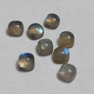 8ชิ้นลาบราดอไรต์ธรรมชาติกับไฟ6x6มม. เบาะ Cabochon 6.05 CTS iroc จากโรงงานอัญมณีหลวม CAB เรา $3.46สำหรับทุกคน - Product Image 5