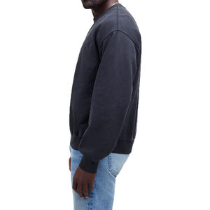 Pull ras du cou pour homme, couleur unie, tricot côtelé, sweat-shirt personnalisable, 100% coton, chaud pour l'hiver, coupe classique, décontracté - Product Image 5