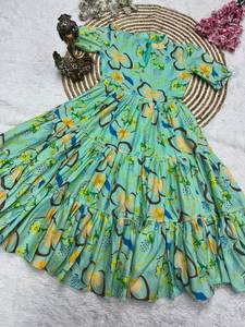 Vestido Kurti de Mujer para Fiesta en la Playa, Tela de Seda Georgette, Bordado Intenso, Estampado Floral, Protección Solar, Largo hasta la Rodilla, en Oferta - Product Image 5