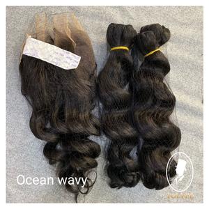 Meilleure vente en gros de cheveux humains vietnamiens cheveux de bébé bouclés et brillants rebondissants cheveux de donneur Vietnam - Product Image 5