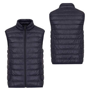 Meilleure vente Veste bouffante en nylon pour homme couleurs personnalisées fermeture éclair complète sans manches vêtements d'hiver en solde style de rue couleurs différentes - Product Image 3