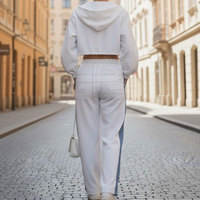 Ensemble deux pièces surdimensionné pour femmes, matière douce, tenue de détente, ensemble deux pièces surdimensionné pour un usage quotidien