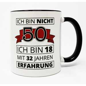 Mug fantaisie pour 50e anniversaire, tasse en céramique à double paroi, passe au lave-vaisselle et au micro-ondes, avec design 'Je ne suis pas de 50 ans' et cuillère accessoire - Product Image 6