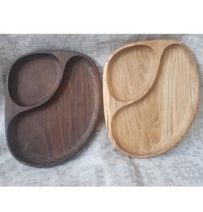 Plato de cena de madera sostenible con bandeja de bambú para cenas informales y cenas de celebración de fiestas de la India - Product Image 1