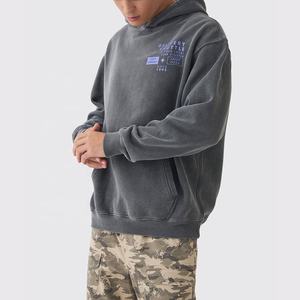 Sudadera con capucha de felpa francesa con estampado de Jersey de gran tamaño personalizado para hombres 2025 bolsillos con cremallera ropa de invierno para hombres - Product Image 1
