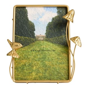 Cadre en verre personnalisé laiton métal décoratif salon salle de bain suspendu mur toile photo cadre en verre approvisionnement fait à la main - Product Image 5