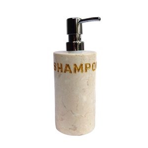 Deluxe Bali Beige Marble <b>Hand</b> <b>Soap</b> Foam Dispenser 4-Piece Modern Design Custom Hotel Bathroom - Product Image 4