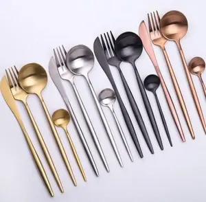 Muỗng Cà Phê ngã ba món tráng miệng dao thời trang kinh doanh loại bạc Bồ Đào Nha Flatware thép không gỉ dao kéo cho khách sạn & nhà hàng