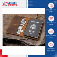 Étui de Passeport en Cuir Véritable de Luxe, Style Moderne, Durable, Multifonction, Anti-RFID, Fermeture Bi-pliante, Personnalisable en Gros